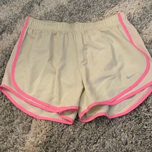 Nike nude and pink running shorts